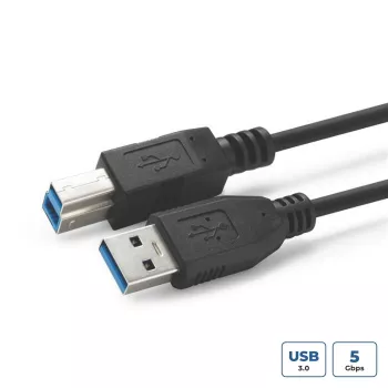 Microconnect USB3.0AB1B USB-kaabel USB 3.2 Gen 1 (3.1 Gen 1) 1 m USB A USB B Must