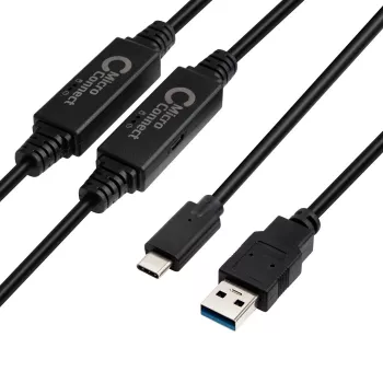 Microconnect USB3.1CA10AMP USB-kaabel USB 3.2 Gen 1 (3.1 Gen 1) 10 m USB C USB A Must