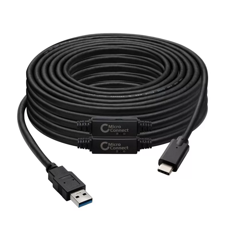 Microconnect USB3.1CA10AMP USB-kaabel USB 3.2 Gen 1 (3.1 Gen 1) 10 m USB C USB A Must