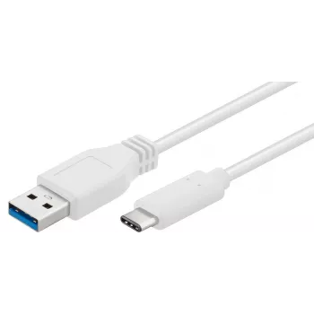 Microconnect USB3.1CA1W USB-kaabel USB 3.2 Gen 1 (3.1 Gen 1) 1 m USB A USB C Valge