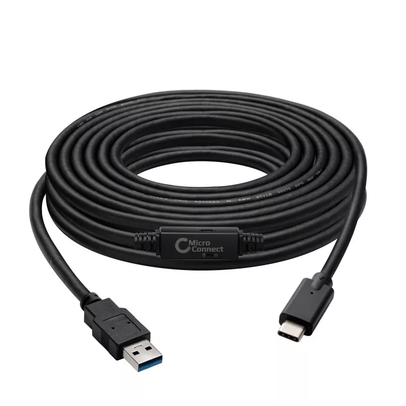 Microconnect USB3.1CA5AMP USB-kaabel USB 3.2 Gen 1 (3.1 Gen 1) 5 m USB C USB A Must