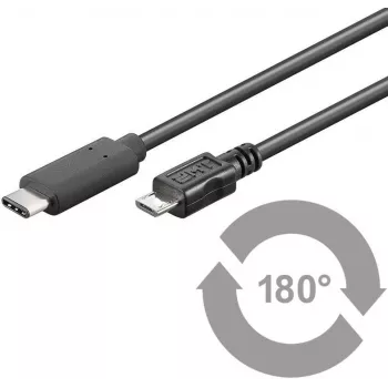Microconnect USB3.1CAMIB1 USB-kaabel USB 2.0 1 m USB C Micro-USB B Must
