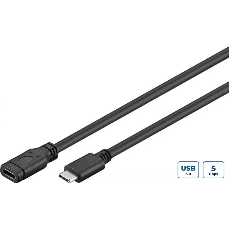 Microconnect USB3.1CC1.5EX USB-kaabel USB 3.2 Gen 1 (3.1 Gen 1) 1,5 m USB C Must