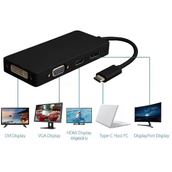 Microconnect USB3.1CCOM10 USB-graafikaadapter 3840 x 2160 pikslit must