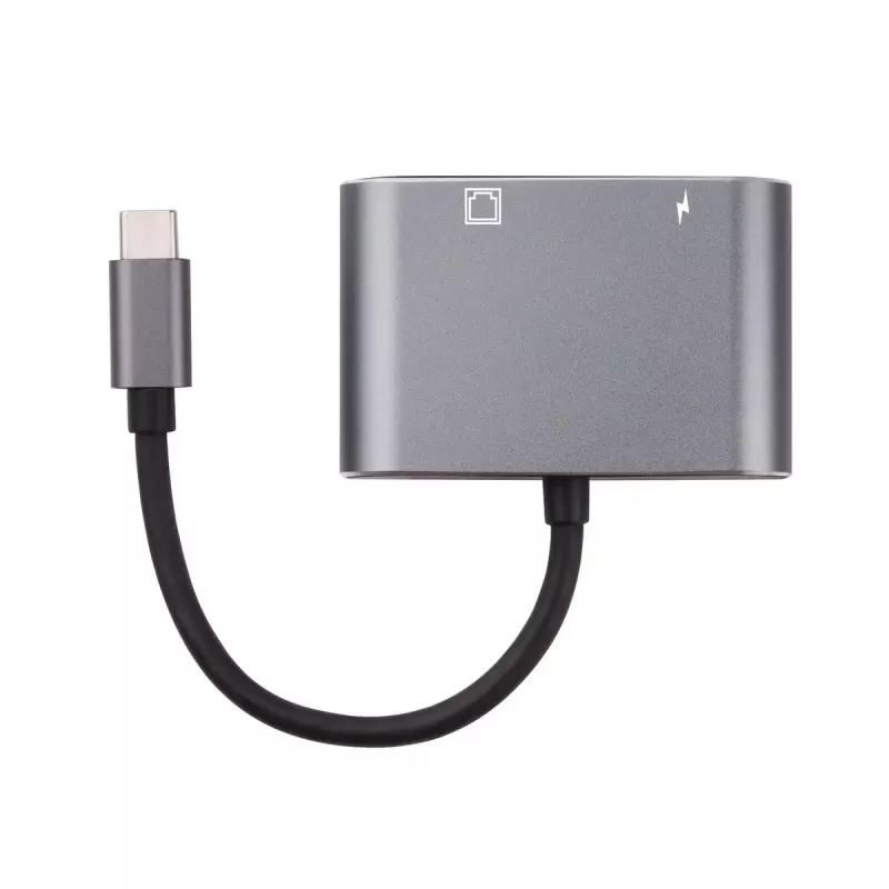Microconnect USB3.1CETHPDBA pistikuadapter USB C RJ-45 Must