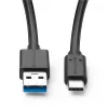 Microconnect USB3.2CA1 USB-kaabel USB 3.2 Gen 2 (3.1 Gen 2) 1 m USB A USB C Must