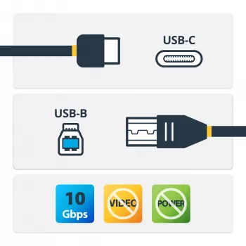StarTech.com 3.3 ft (1 m) USB-B – USB-C kaabel, USB 10 Gbps, andmejuhe, USB 3.2 Gen 2, USB-C andmeedastuskaabel