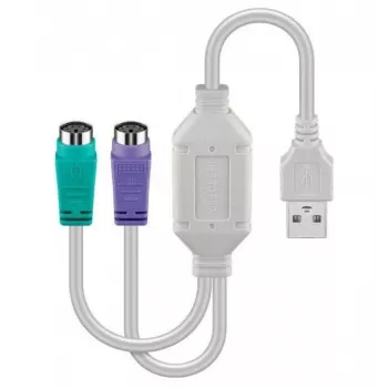 Microconnect USBA2XPS2 PS/2 kaabel 0,3 m 2x 6-p Mini-DIN USB A Valge