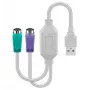 Microconnect USBA2XPS2 PS/2 kaabel 0,3 m 2x 6-p Mini-DIN USB A Valge