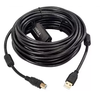 Microconnect USBAB15B-ACTIVE USB-kaabel USB 2.0 15 m USB A USB B Must