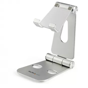 StarTech.com telefoni- ja tahvelarvutialus - kokkupandav universaalne mobiilseadmehoidik nutitelefonidele ja tahvelarvutitele - reguleeritav mitme nurga all ergonoomiline lauatelefonihoidik - kaasaskantav - hõbedane