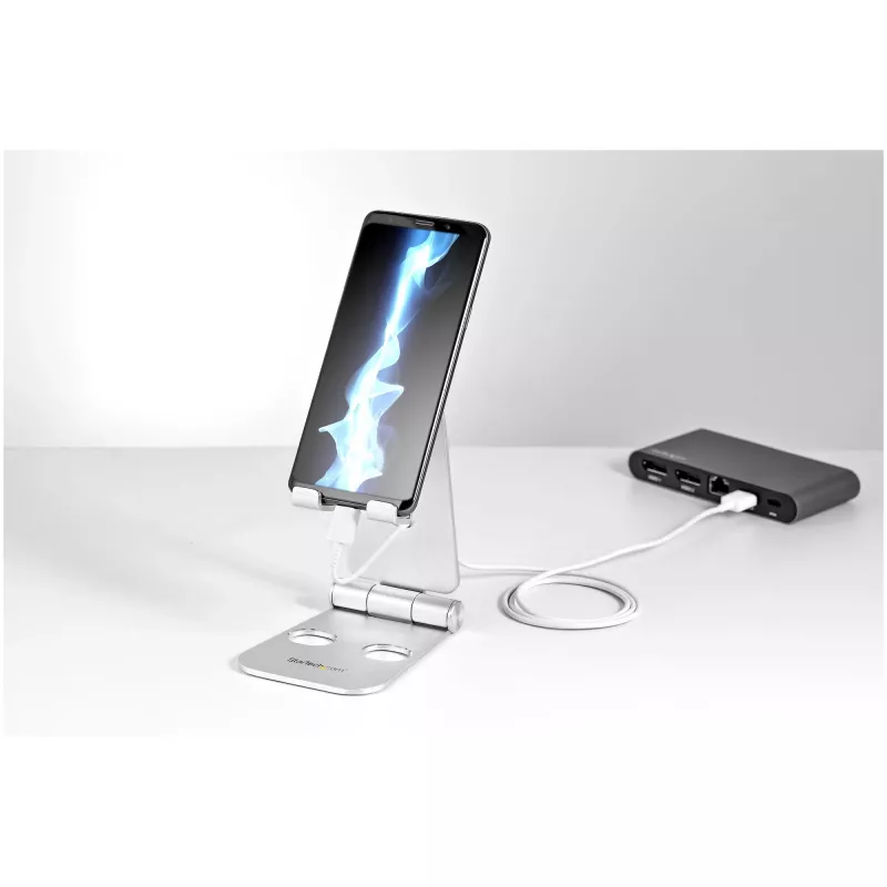 StarTech.com telefoni- ja tahvelarvutialus - kokkupandav universaalne mobiilseadmehoidik nutitelefonidele ja tahvelarvutitele - reguleeritav mitme nurga all ergonoomiline lauatelefonihoidik - kaasaskantav - hõbedane