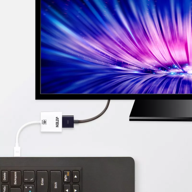 ATEN 4K aktiivne mini DisplayPort-HDMI muundur, 3D, kuni 3840 x 2160 @ 30 Hz