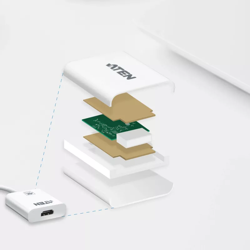 ATEN 4K aktiivne mini DisplayPort-HDMI muundur, 3D, kuni 3840 x 2160 @ 30 Hz