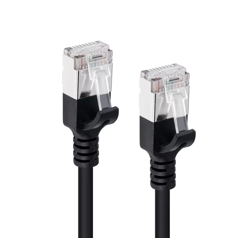 Microconnect V-FTP6A01S-õhuke võrgukaabel Must 1 m Cat6a U/FTP (STP)