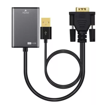 Microconnect VGAHDMI VGA-kaabel 0,15 m VGA (D-Sub) Must