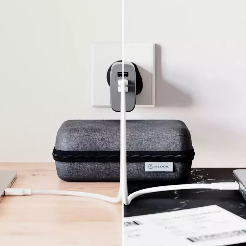 Siselaadija ALOGIC 3X67 67W mitme riigi GaN laadija 2 USB USB-C