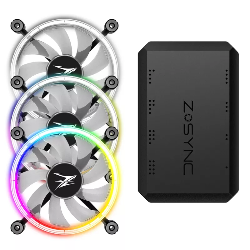 Zalman ZM-LF120A3 arvuti jahutussüsteem Arvutikorpuse ventilaator 12 cm Must, Valge