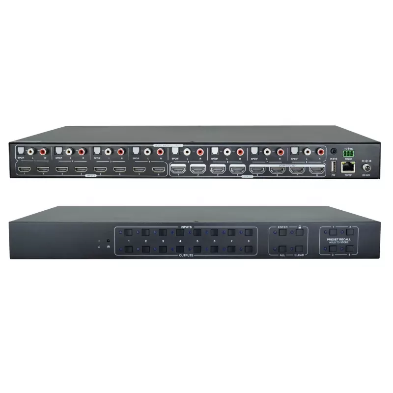 AV-maatrikslüliti Vivolink VLHDMIMAT8X8 3840x2160 18 Gbit/s