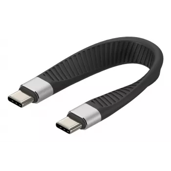 Techly ICOC-USBC-FL-U4 USB-kaabel USB4 Gen 2x2 0,124 m Must