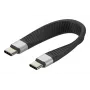 Techly ICOC-USBC-FL-U4 USB-kaabel USB4 Gen 2x2 0,124 m Must