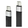 Techly ICOC-USBC-FL-U4 USB-kaabel USB4 Gen 2x2 0,124 m Must