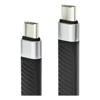 Techly ICOC-USBC-FL-U4 USB-kaabel USB4 Gen 2x2 0,124 m Must