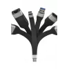 Techly ICOC-USBC-FL-U4 USB-kaabel USB4 Gen 2x2 0,124 m Must