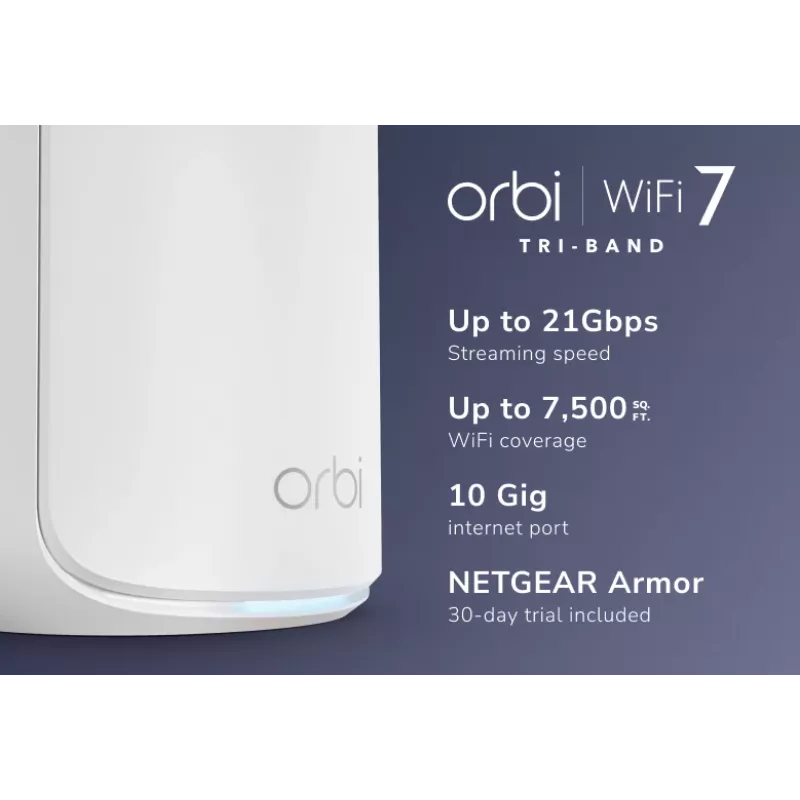 NETGEAR Orbi 870 Kolmeribal (2,4 GHz / 5 GHz / 6 GHz) Valge 5 Sisemine