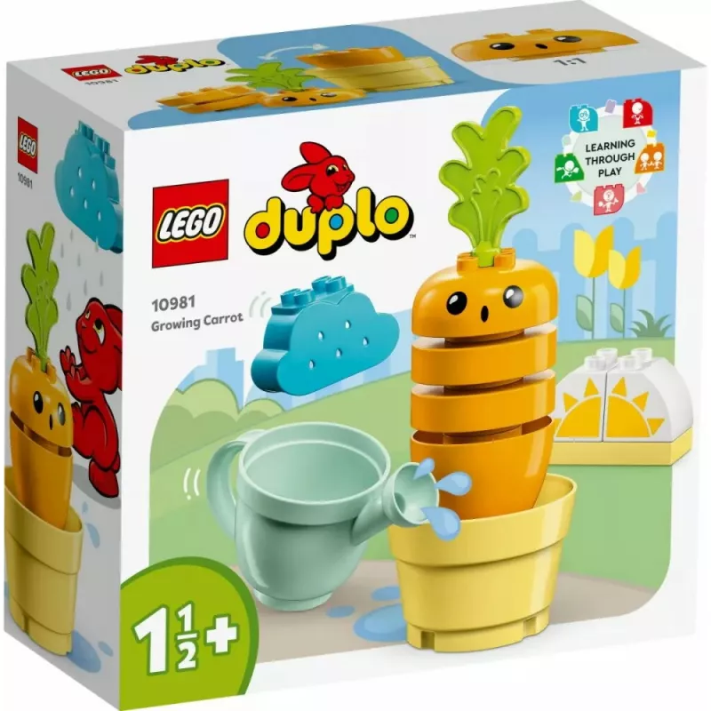 Mängukomplekt LEGO Duplo 10981 Kasvav Porgand — interaktiivne eelkooliealine ehitusmängukomplekt