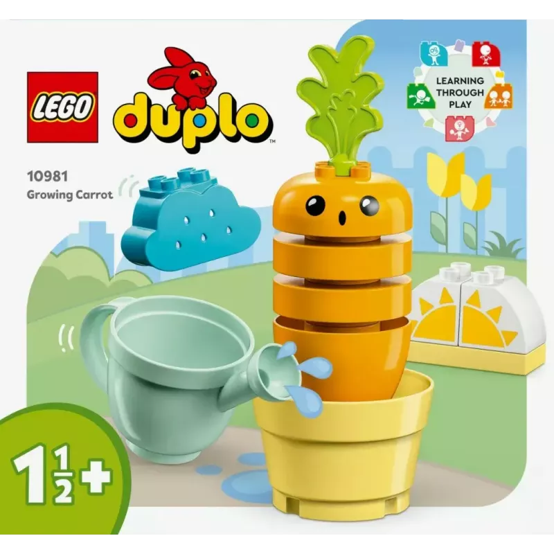 Mängukomplekt LEGO Duplo 10981 Kasvav Porgand — interaktiivne eelkooliealine ehitusmängukomplekt