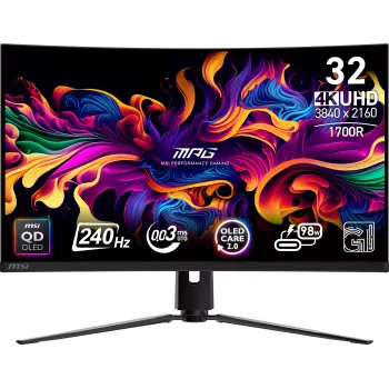 MSI MPG 321CURX QD-OLED arvutimonitor 80 cm (31,5 tolli) 3840 x 2160 pikslit 4K Ultra HD must