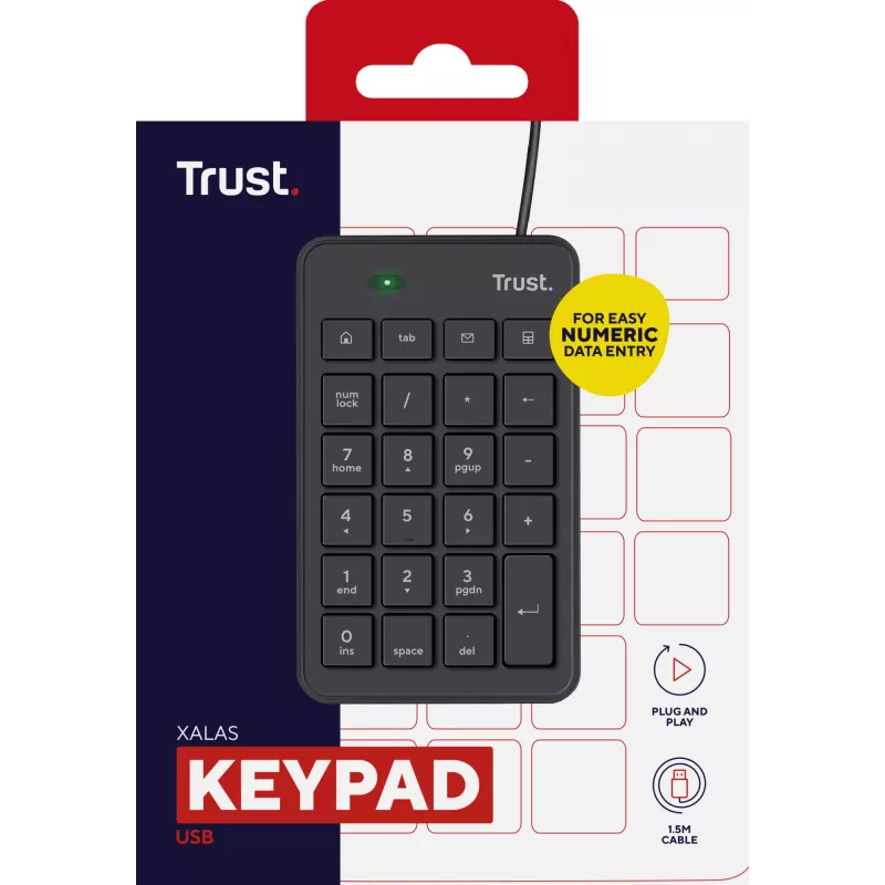 Trust 22221 numbriklaviatuuri sülearvutile/arvutile USB must