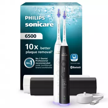 Sonic hambahari Philips Series 6500 HX7419/01 — helitehnoloogia, 62 000 liigutus/min, 3 režiimi, rõhuandur, 2 käepidet, 2 harjapead, reisikott