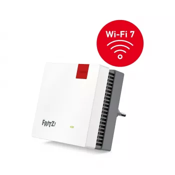 FRITZ! 20003134 mesh Wi-Fi süsteem, kahesageduslik (2,4 GHz / 5 GHz), Wi-Fi 7 (802.11be), punane, valge, 1 x sisemine