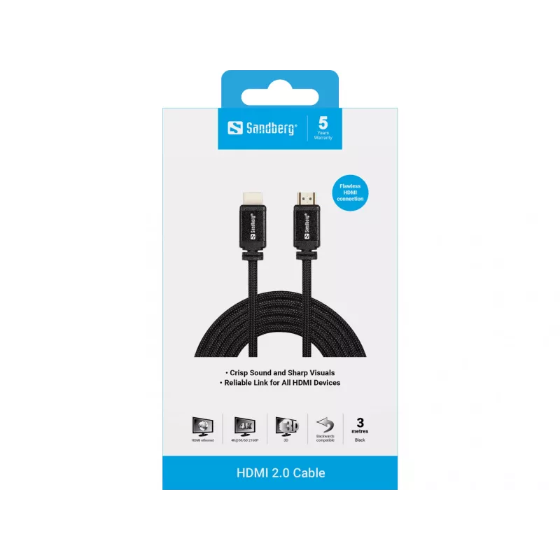 HDMI-kaabel Sandberg HDMI 2.0 19M-19M 3m