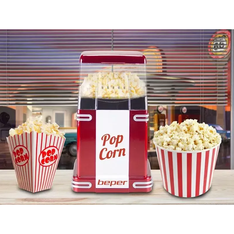 Popcorni valmistaja Beper 90.590Y Punane Valge 1200W 3min