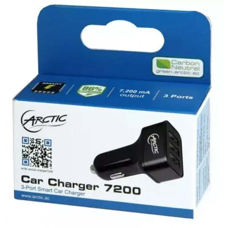 ARCTIC autolaadija 7200 - 3-pordiline USB autolaadija