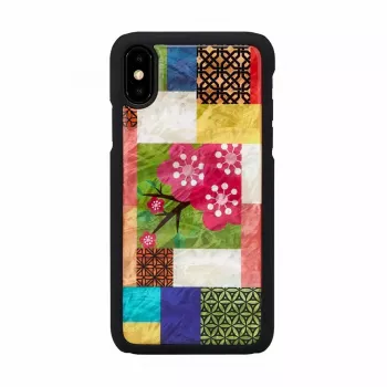 Nutitelefoni ümbris iKins iPhone XS/S jaoks — Cherry Blossom Valge disain, kaitsev kõva kest