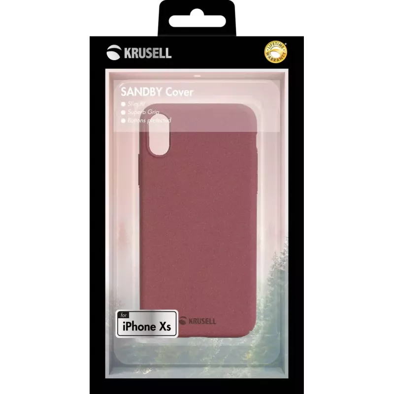 Rahakotiga ümbris Krusell Sandby iPhone X/XS Burgundia