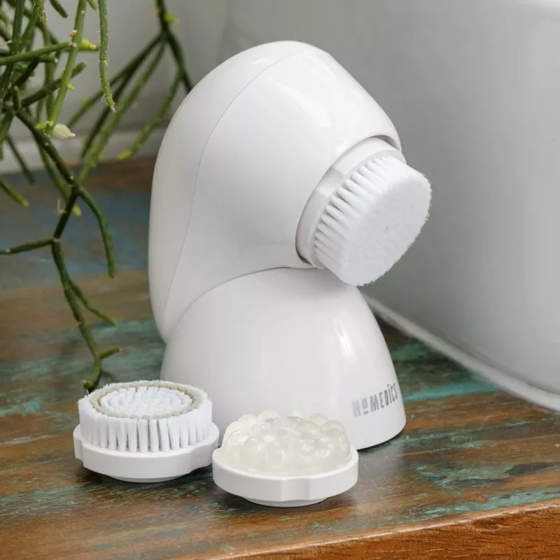 HoMedics FAC-600-EU näopuhastushari Pulsatsioon Roosakuldne, valge Aku