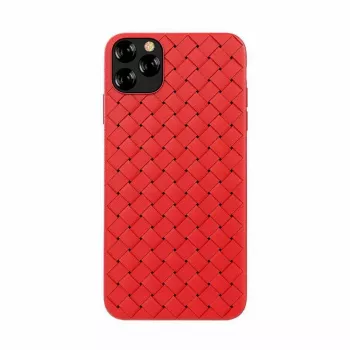 Devia pehme telefoniümbris iPhone 11 Pro jaoks — punutud mustriga, punane