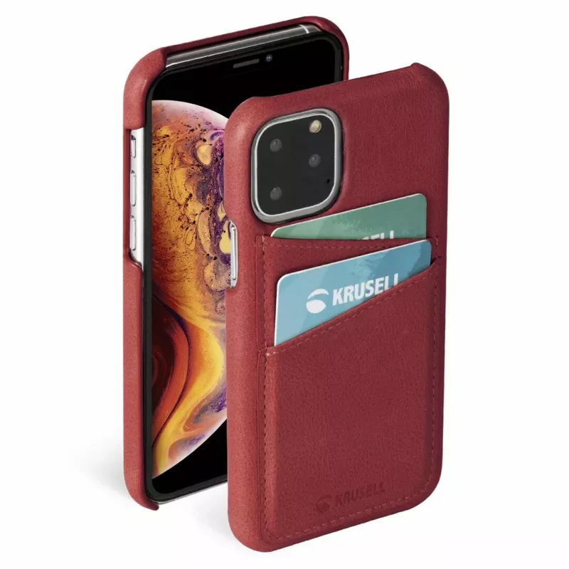 Kaitsev CardCover-ümbris Krusell Sunne Apple iPhone 11 Pro Maxile, vintage punane