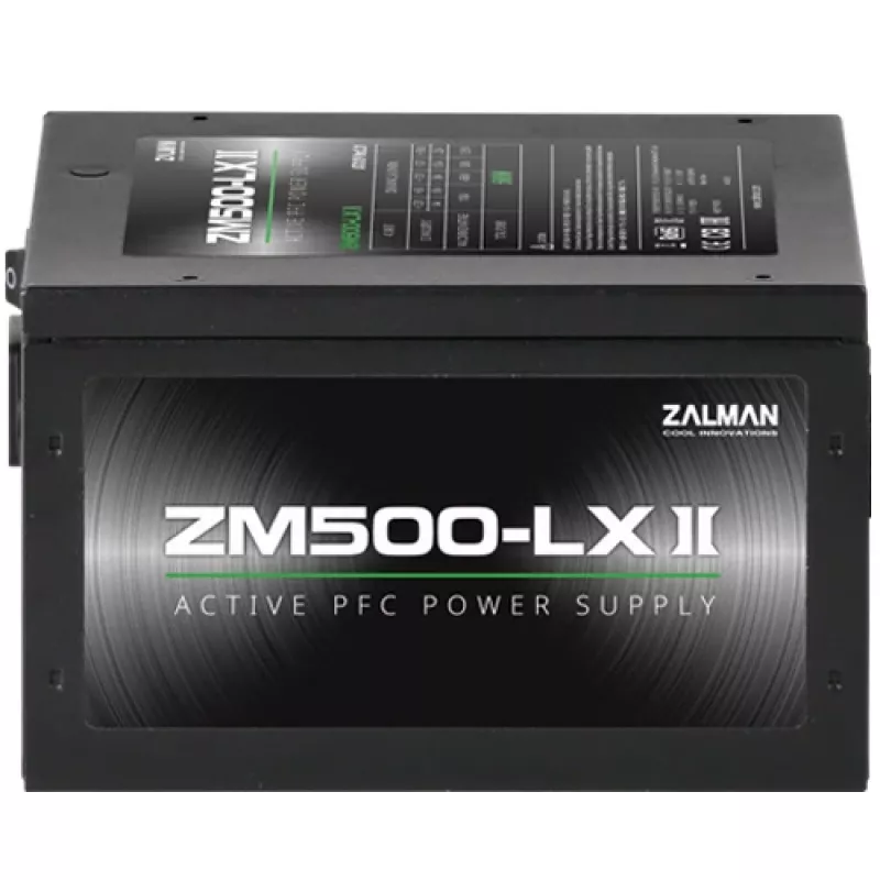 Zalman ZM500-LXII toiteplokk 500 W 20+4 pin ATX ATX Must