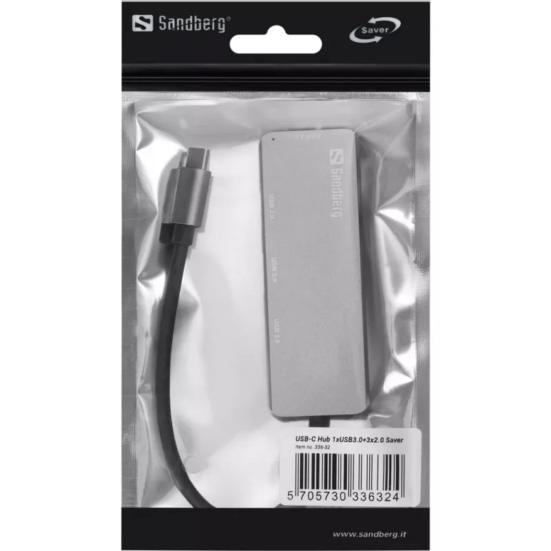 USB Hub Sandberg USB-C Hub 1xUSB3.0+3x2.0 SAVER