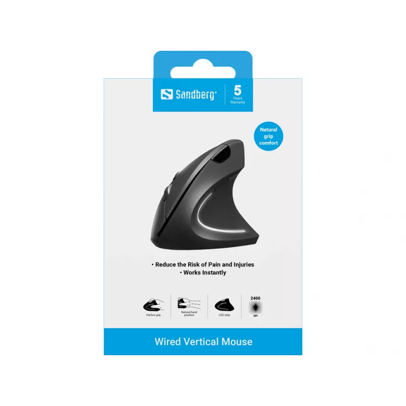 Juhtmega hiir Sandberg Wired Vertical hiir USB Type-A
