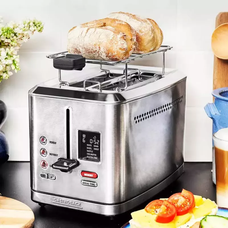 Gastroback Design Digital 2S röster 2 viilu 950 W roostevaba teras