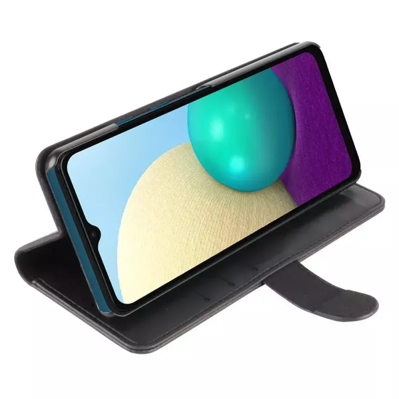 Rahakotiga ümbris Krusell Galaxy A02 16,5 cm Must 3 kaarditaskuga