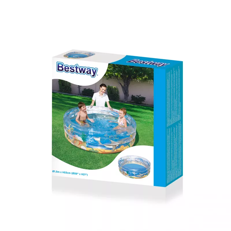 Täispuhutav bassein Bestway Transparent Sea Life Pool Φ1,5m x K53cm