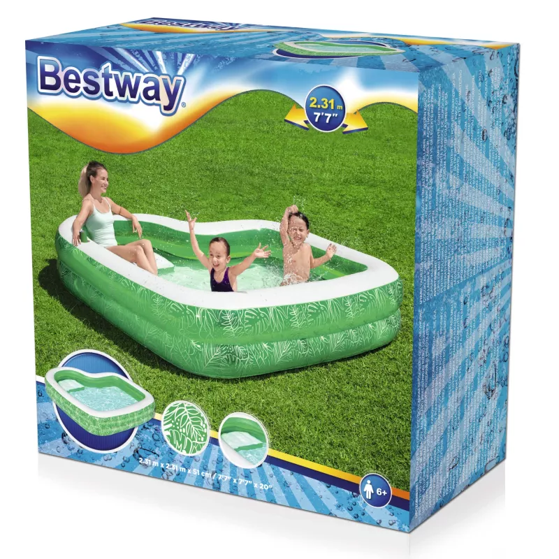 Bestway 7'7 inch x 7'7 inch x 20 inch/2,31m x 2,31m x 51cm Tropical Paradise perebassein